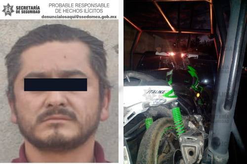 Tras persecución capturan en Acambay a violento sujeto en posesión de drogas y 